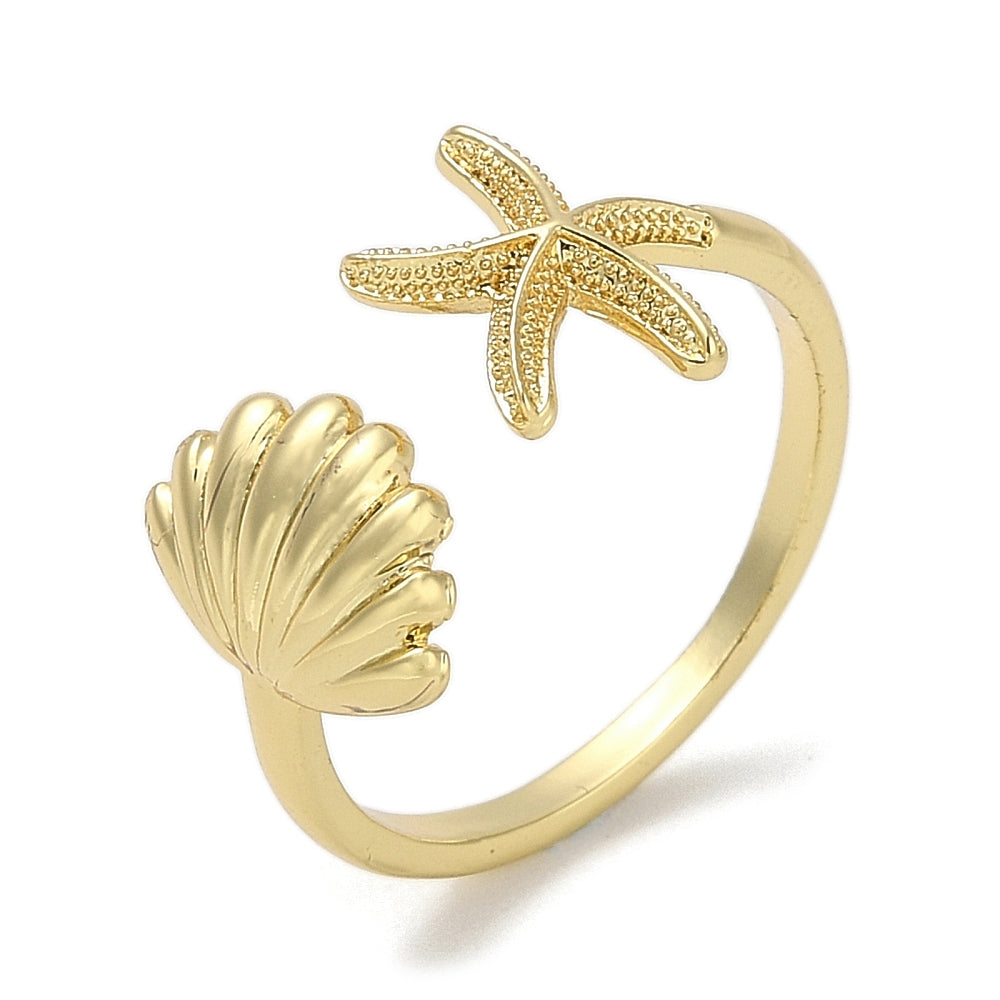 Shell & Sea Star Adjustable Ring
