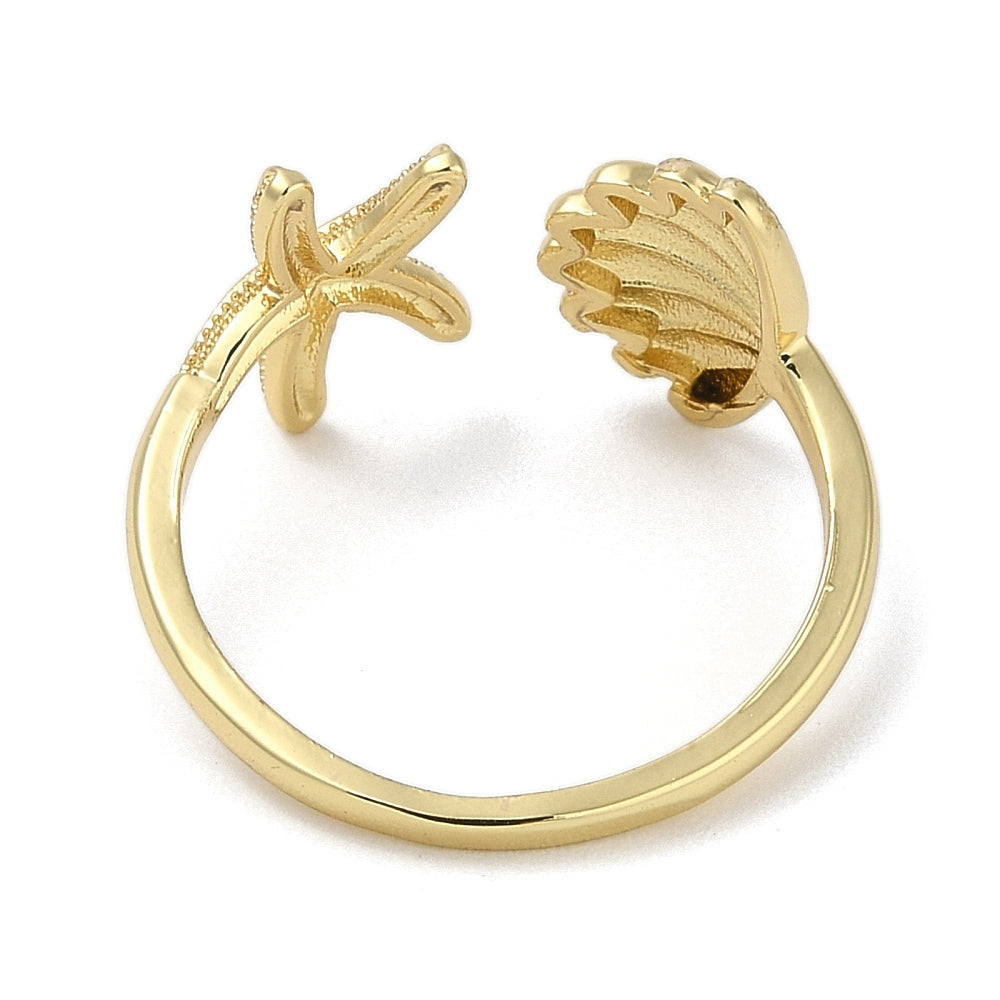 Shell & Sea Star Adjustable Ring