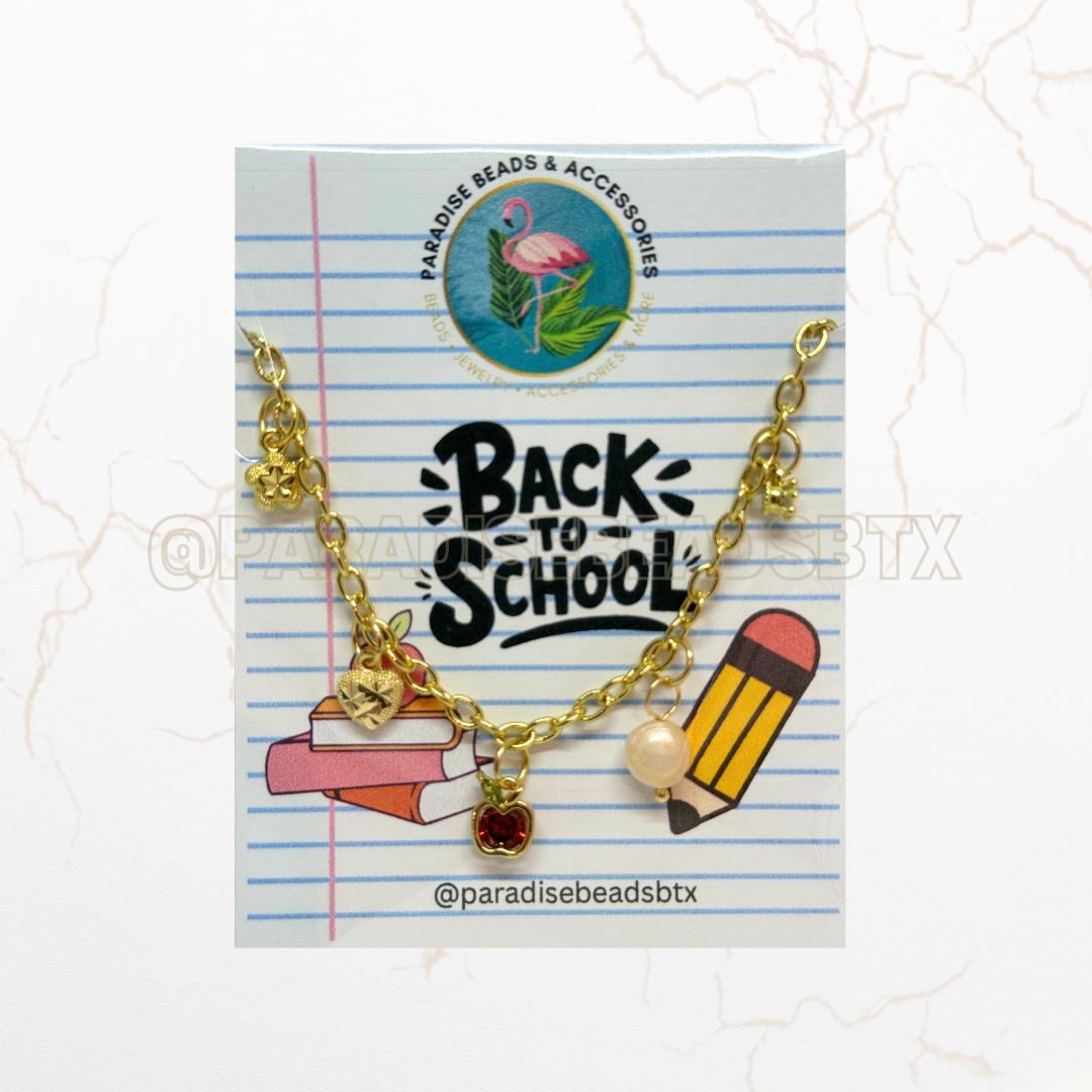 18K Gold Plated Teacher Charm Bracelet