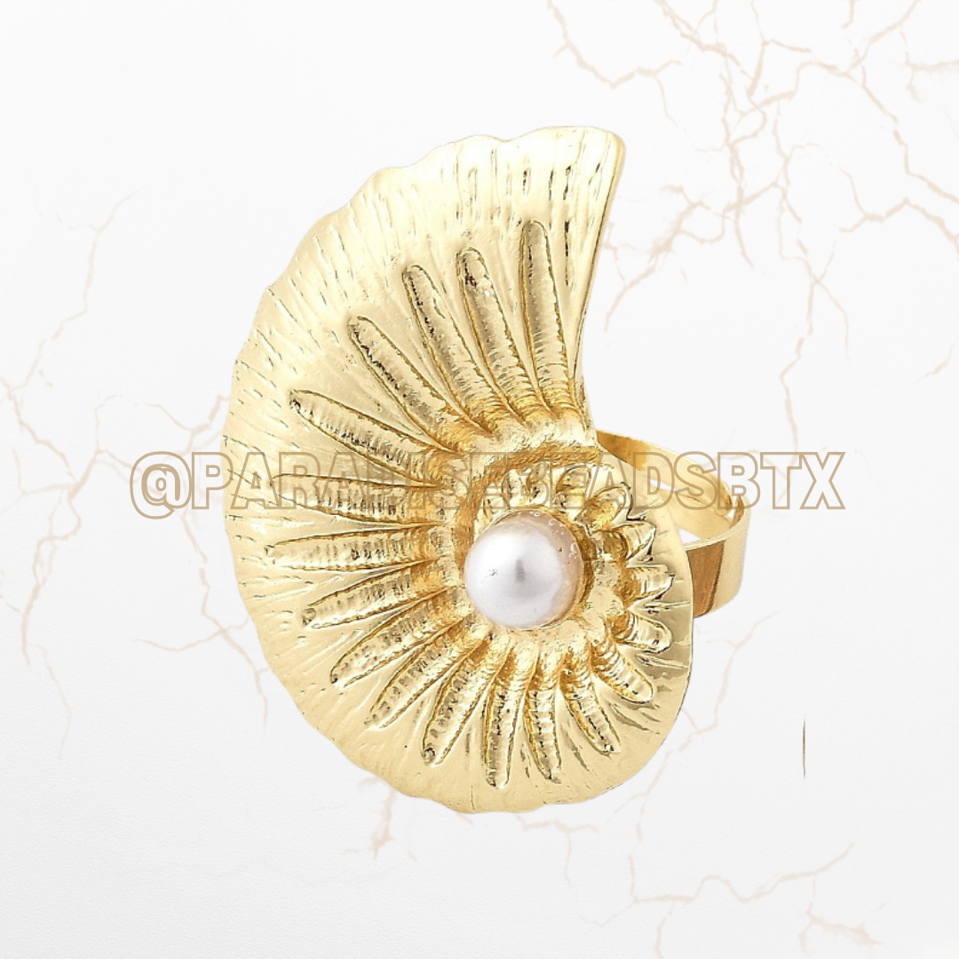 Light Gold Adjustable Shell Ring