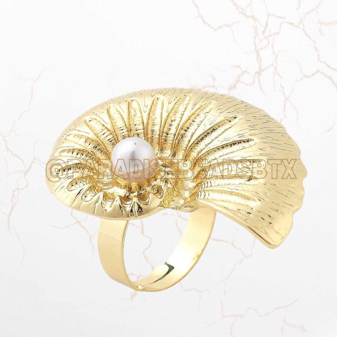 Light Gold Adjustable Shell Ring