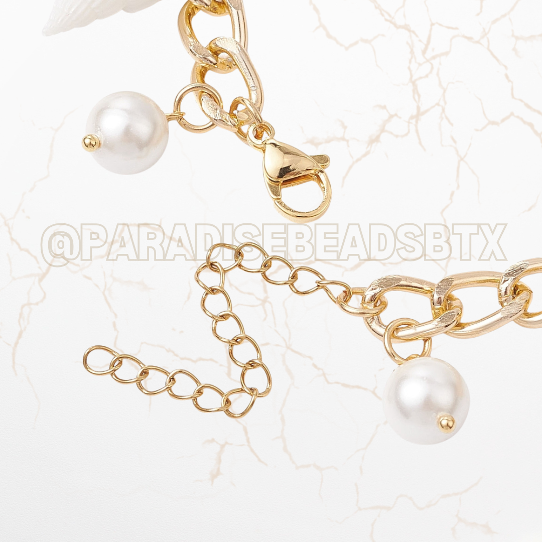 18k Gold Plated Sea Shell Charm Bracelet