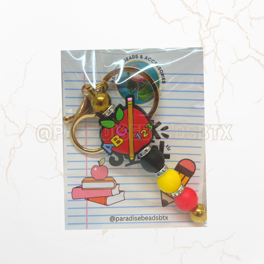 Silicone Bead Teacher Keychain