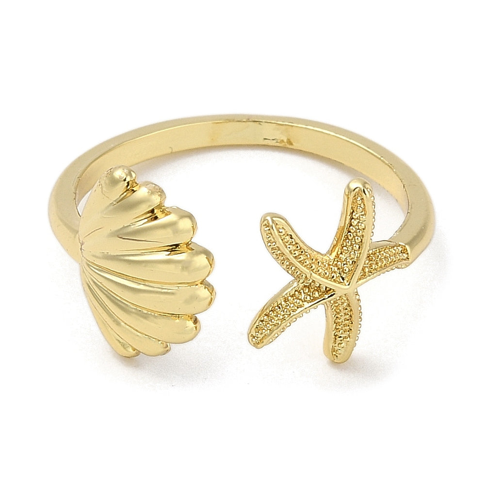 Shell & Sea Star Adjustable Ring